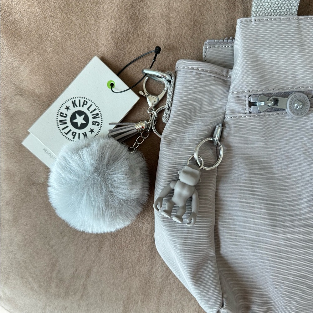 NWT Kipling Satchel with Pom Pom bag charm - Picture 3 of 11